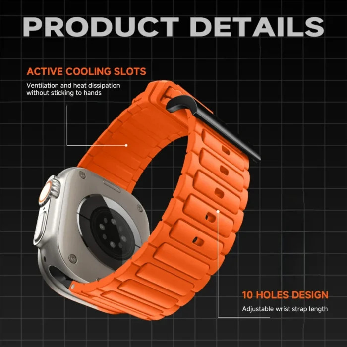 Silicone strap for Apple Watch Band Ultra 2 49mm 46mm 44mm 40mm 45mm 41mm 38mm 44mm for iwatch series 10 9 8 7 6 5 4 3 2 1se - Image 4
