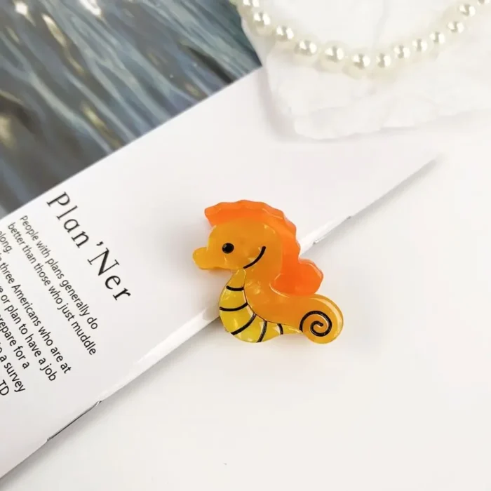 Lobster Cartoon Small Hair Claw Clip Whale Sea Horse Ocean Series Hairpin Hair Accessories Acetate Barrette Girls - Image 4