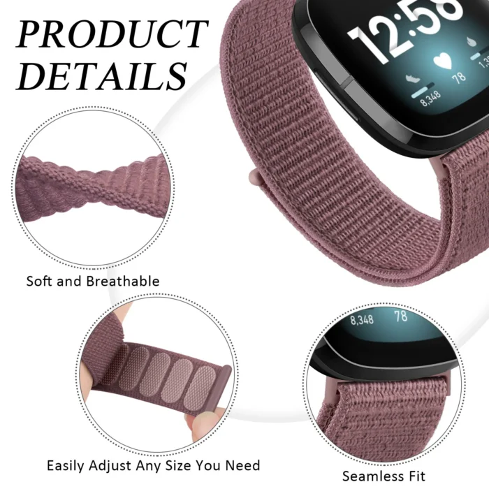 Nylon Watch Band For Fitbit Versa 3/Versa 4/Sense/Sense 2 Strap Sport Bracelet Wristband replacment For Fitbit Sense Smart watch - Image 4