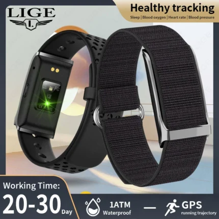 LIGE pulsera inteligente de salud para parejas Monitor de ritmo cardíaco actividad Fitness Tracker hombres mujeres banda deportes reloj inteligente impermeable