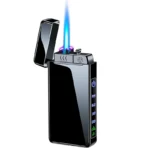 2024 New Gas Electric 3 Fire Windproof Lighter Flashlight Jet Dual Plasma Arc Lighter Gas Electric Butane Rechargeable Lighter - Image 6