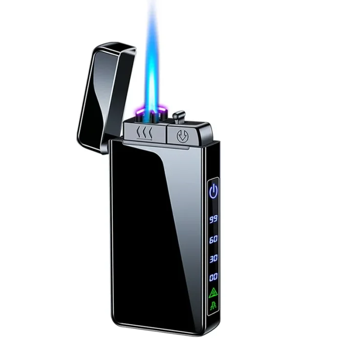 2024 New Gas Electric 3 Fire Windproof Lighter Flashlight Jet Dual Plasma Arc Lighter Gas Electric Butane Rechargeable Lighter - Image 6