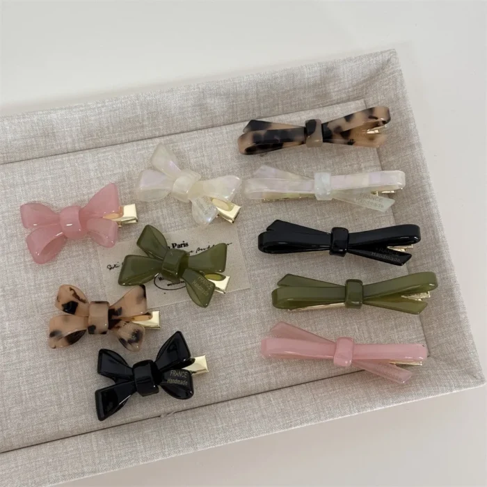 New Korean Bow Hair Clip Elegant Acetate Hair Accessory Hair Clamps Girl Women Duckbill Clip - Image 1