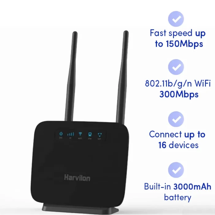 2025 New 4G LTE CAT4 Indoor CPE Router Wifi 300Mbps Wireless Modem with Sim Card slot VOLTE 3000mAh battery - Image 1