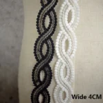 4CM Wide White Black Cotton Embroidery Ribbon Dress Guipure Lace Fabric Edge Trim DIY Garment Curtains Sewing Trimmings Decor