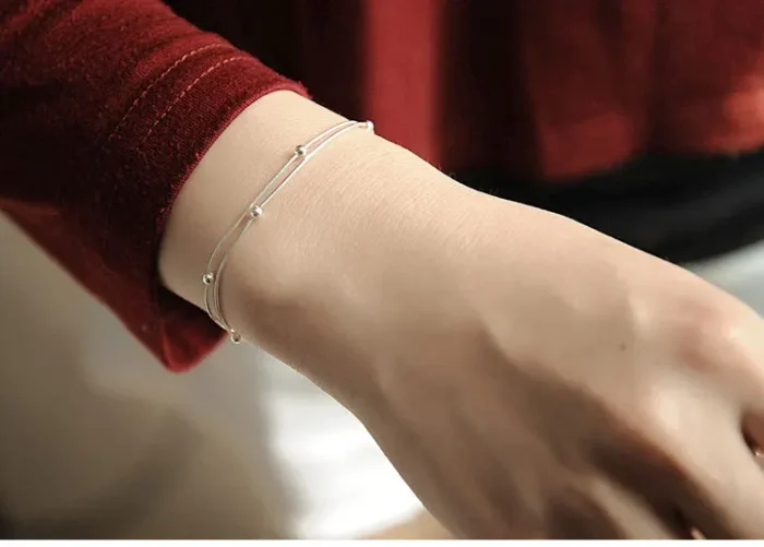 New Fashion Jewelry Beautiful 925 Sterling Silver Bracelets Red Heart Simple Personality Sweet Bracelets - Image 6
