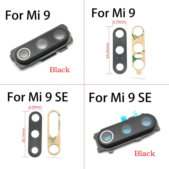 New For Xiaomi Mi9 Mi 9 Se Back Rear Camera Glass Lens Frame Cover With Adhensive - Image 2