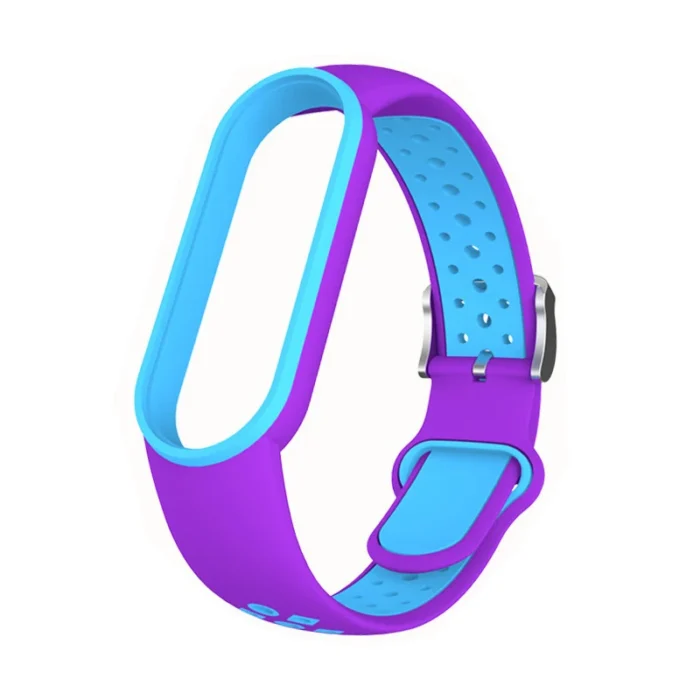 Belt For Xiaomi Mi Band 5 6 Two-color Silicone Bracelet Sport Breathable Strap For Miband 5 Miband7 Replacement Wristband - Image 5