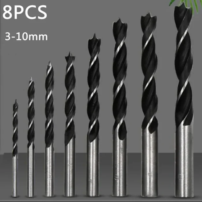 8Pcs/Set Wood Drill Bit Set 3MM-10MM Drill Bits Kit For Woodworking Wood Tools Spiral Drill Bit High Carbon Steel - Image 1