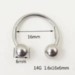 1 Piece Big Ball Stainless Steel CBR Ear Flesh Tunnel Hoop Sexy Rings Lip Horseshoe BCR Nose Rings Body Piercing Jewelry - Image 5