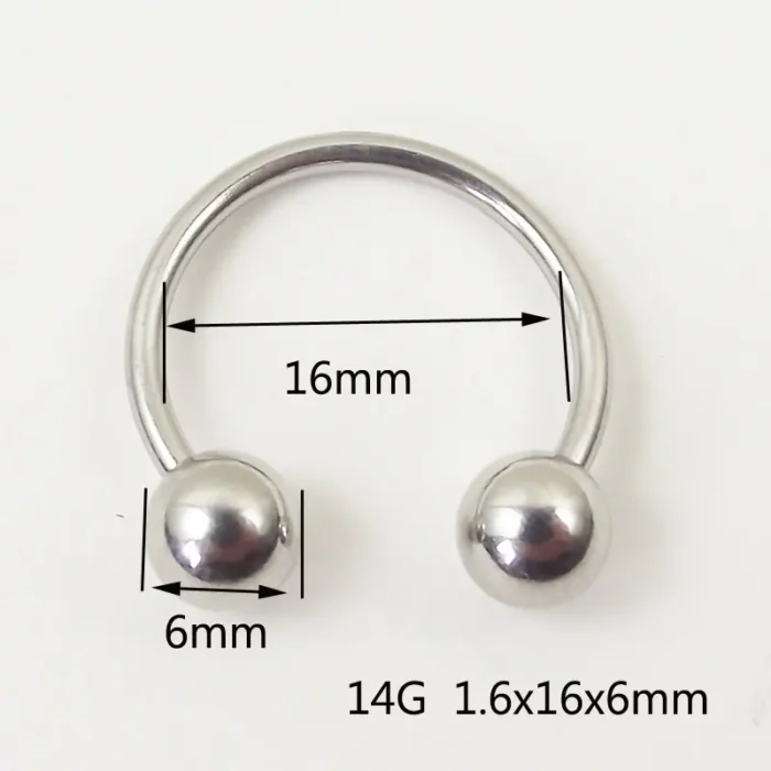 1 Piece Big Ball Stainless Steel CBR Ear Flesh Tunnel Hoop Sexy Rings Lip Horseshoe BCR Nose Rings Body Piercing Jewelry - Image 5
