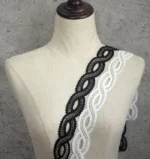 4CM Wide White Black Cotton Embroidery Ribbon Dress Guipure Lace Fabric Edge Trim DIY Garment Curtains Sewing Trimmings Decor - Image 4