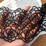 10CM Wide Elegant Black Cotton Polyester Embroidered Flowers Fabric Ribbon Lace Collar Neckline Trim Wedding Gifts DIY Crafts - Image 4