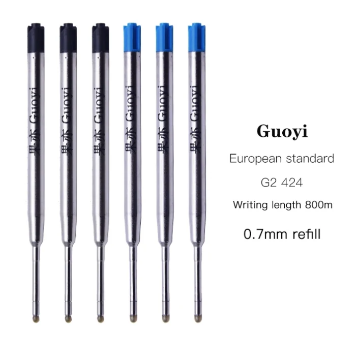 Guoyi K088 metal ballpoint pen refill 10pc/lot for school office gift pen hotel business G2 424 pen Refill Writing length 700m - Image 1