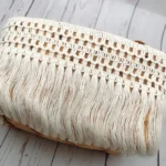 1Y 14CM Wide Beige Cotton Thread 3D Lace Fabric Weaved Ribbon Tassel DIY Material Curtains Garment Accessories Decoration - Image 2