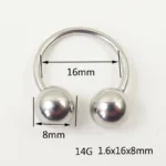 1 Piece Big Ball Stainless Steel CBR Ear Flesh Tunnel Hoop Sexy Rings Lip Horseshoe BCR Nose Rings Body Piercing Jewelry - Image 6