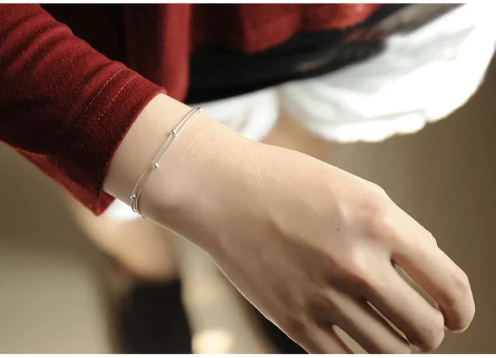 New Fashion Jewelry Beautiful 925 Sterling Silver Bracelets Red Heart Simple Personality Sweet Bracelets - Image 4