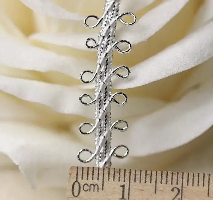 5 Meters Crocheted Silver Gold Lace Trimming Ribbon Tape diy Wedding Cosplay Clothes Sewing Fabric Handmade Headwear Ornaments - Image 4