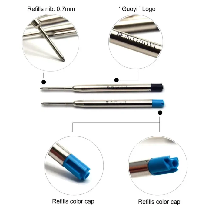 Guoyi K088 metal ballpoint pen refill 10pc/lot for school office gift pen hotel business G2 424 pen Refill Writing length 700m - Image 4