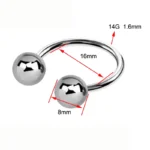 1 Piece Big Ball Stainless Steel CBR Ear Flesh Tunnel Hoop Sexy Rings Lip Horseshoe BCR Nose Rings Body Piercing Jewelry - Image 2