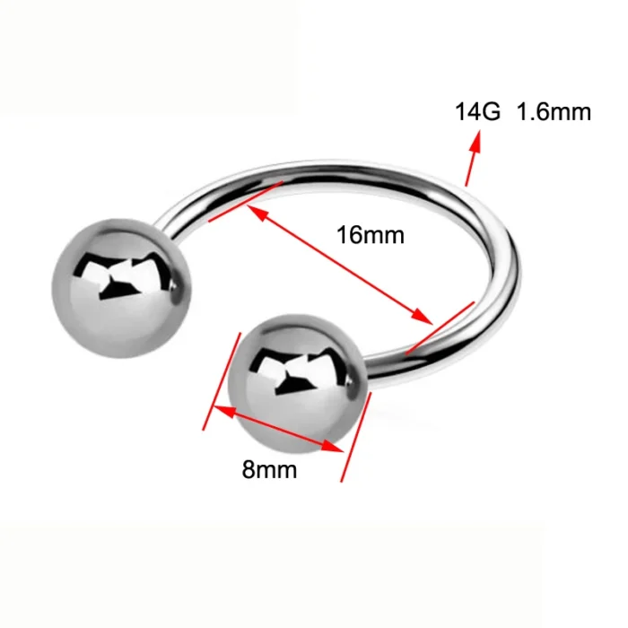 1 Piece Big Ball Stainless Steel CBR Ear Flesh Tunnel Hoop Sexy Rings Lip Horseshoe BCR Nose Rings Body Piercing Jewelry - Image 2