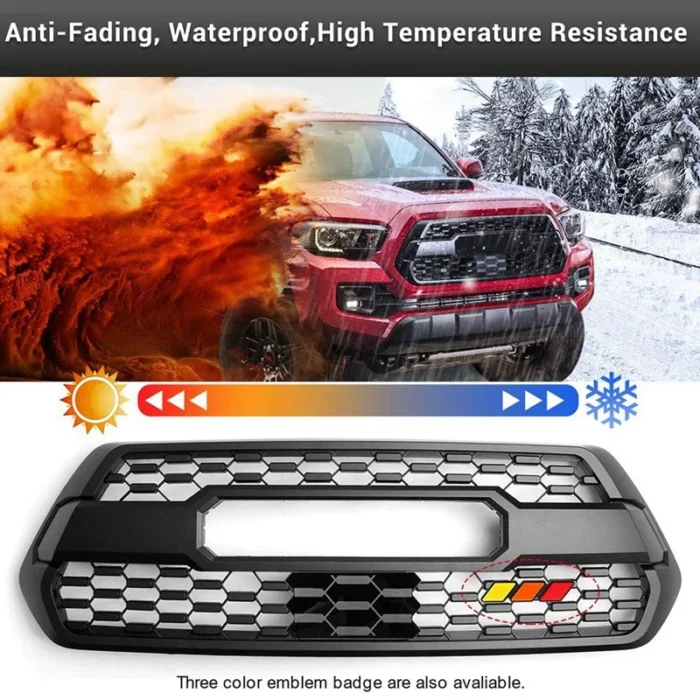 Tri-Color Grille Badge Emblem Decoration Car Truck Label for Toyota Tacoma 4Runner - Sequoia Rav4 Highlander - Image 4