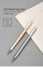 Deli Metal Sign Pen Pens Gold / Silver Gel Pen 0.5mm Refills PREMEC Smooth Refill MiKuni Japan Ink Black School Mi Pen - Image 4