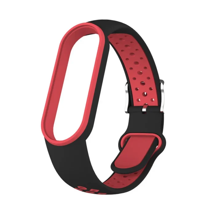 Belt For Xiaomi Mi Band 5 6 Two-color Silicone Bracelet Sport Breathable Strap For Miband 5 Miband7 Replacement Wristband - Image 4