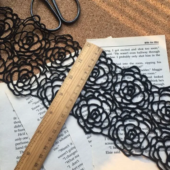 10CM Wide Elegant Black Cotton Polyester Embroidered Flowers Fabric Ribbon Lace Collar Neckline Trim Wedding Gifts DIY Crafts - Image 3