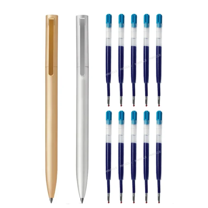 Metal Gel Pen with Refill for Xiaomi Metal Sign Pens 0.5mm Smooth Ink Signing Writing Business Office Pучка Aluminum Alloy Pens - Image 1