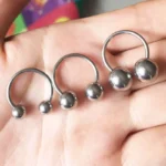 1 Piece Big Ball Stainless Steel CBR Ear Flesh Tunnel Hoop Sexy Rings Lip Horseshoe BCR Nose Rings Body Piercing Jewelry