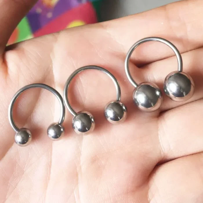 1 Piece Big Ball Stainless Steel CBR Ear Flesh Tunnel Hoop Sexy Rings Lip Horseshoe BCR Nose Rings Body Piercing Jewelry - Image 1