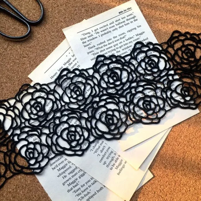 10CM Wide Elegant Black Cotton Polyester Embroidered Flowers Fabric Ribbon Lace Collar Neckline Trim Wedding Gifts DIY Crafts - Image 5
