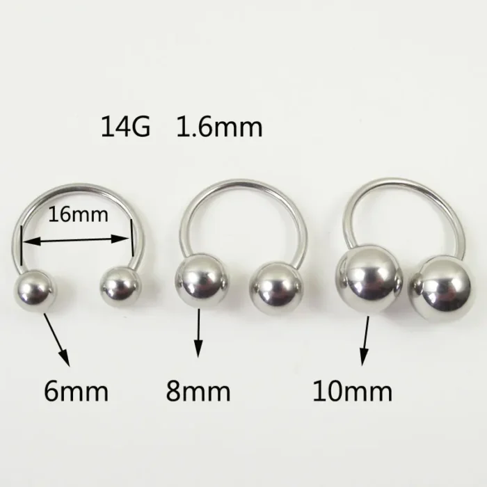 1 Piece Big Ball Stainless Steel CBR Ear Flesh Tunnel Hoop Sexy Rings Lip Horseshoe BCR Nose Rings Body Piercing Jewelry - Image 3