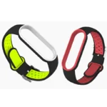 Belt For Xiaomi Mi Band 5 6 Two-color Silicone Bracelet Sport Breathable Strap For Miband 5 Miband7 Replacement Wristband - Image 2
