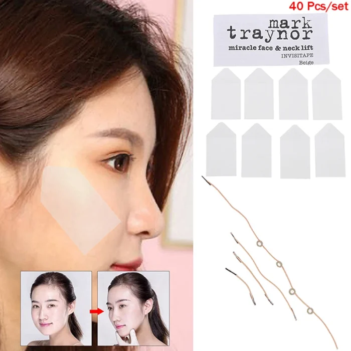 40 Pcs Invisible Face Lifting Tape Invisible V-Line Patch Bands Kit Thin Facial Stickers wrinkles removal Face Lifting Patch - Image 3
