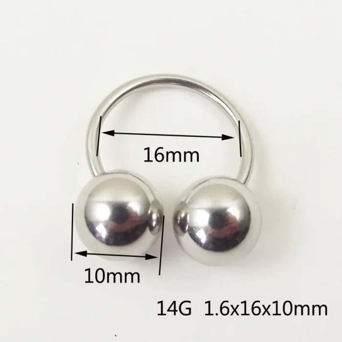 1 Piece Big Ball Stainless Steel CBR Ear Flesh Tunnel Hoop Sexy Rings Lip Horseshoe BCR Nose Rings Body Piercing Jewelry - Image 4