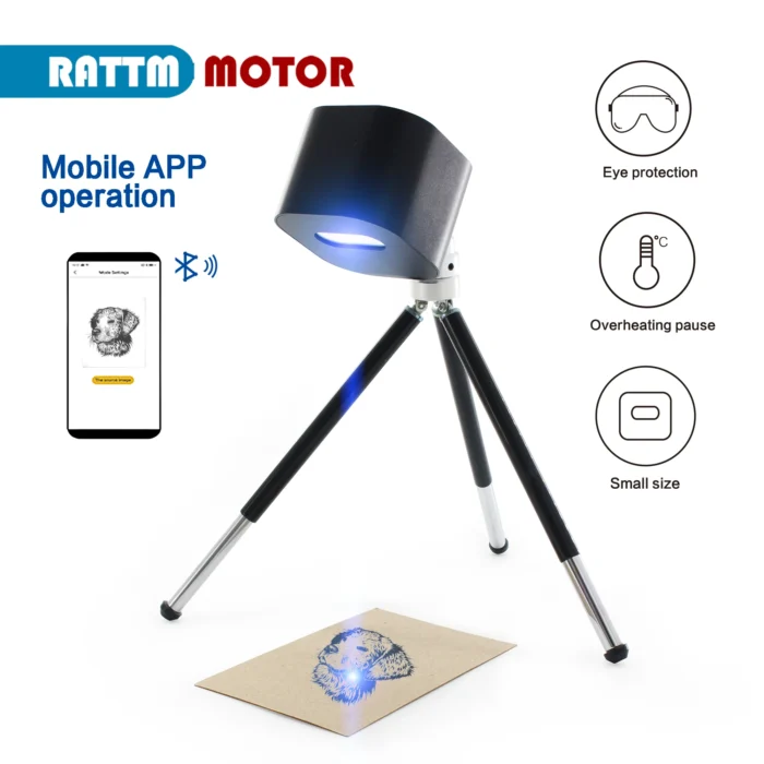 【New】1.6W Mini Laser Carving Machine Support Android / IOS Bluetooth Handheld Desktop Intelligent Engraver B1-450 - Image 1