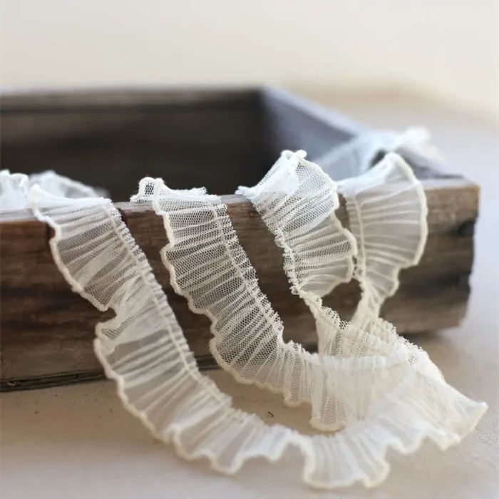 NEW Pure Color Mesh Organ Folds Ruffled Lace DIY Pet Toy Babydoll Bib Sewing Fluffy Multilayer Cake Skirt Decoration Accessories - Image 4