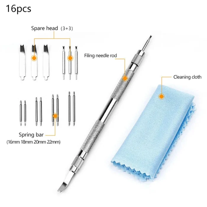 16pcs Replace Watch Band Spring Bar Set Repair WristWatch Strap Spring Pine Needle Bar Filed Pin Accessory Removal Tool - Image 3