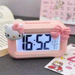 Sanrio Kawaii Hello Kitty Anime Cartoon Alarm Clock Room Desktop Ornament Student Alarm Clock Charm Birthday Gift - Image 3