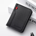 1Pc New Ultra-thin Mini Soft PU Leather Credit Card Wallet Holder Short Vertical High Quality Men's Small Short Wallets Purse - Image 2