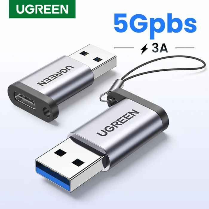 UGREEN USB C Adapter USB 3.0 2.0 Male to USB 3.1 Type C Female Type-C Adapter for Laptop Samsung Xiaomi 10 Earphone USB Adapter - Image 1