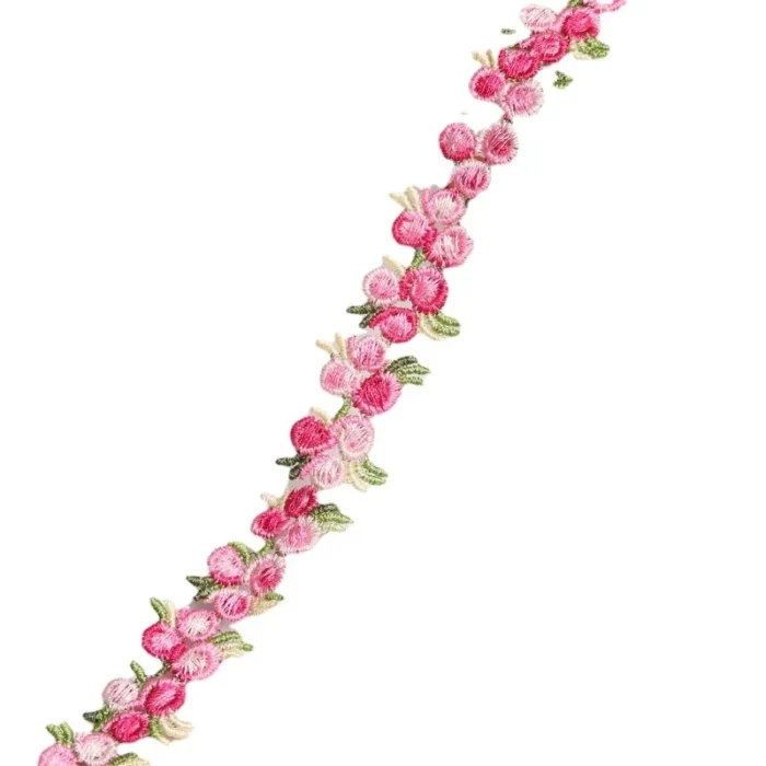 1.8CM Wide Colorful Cotton Embroidered 3d Flowers Wedding Lace Fabric Ribbon Dress Collar Neckline Headwear Sewing DIY Crafts - Image 5