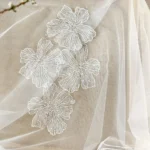 5Pcs White Flower Lace Patches Applique For Bridal Wedding Dress Handmade Flowers Repair Sewing Accessories - Image 2