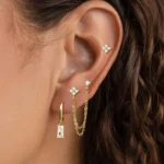 3PCS Exquisite Stainless Steel 12 Constellation Birthstone Earrings Set for Woman Cartilage Piercing Earrings Fashion Jewelry - Image 3