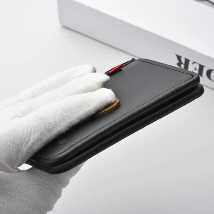 1Pc New Ultra-thin Mini Soft PU Leather Credit Card Wallet Holder Short Vertical High Quality Men's Small Short Wallets Purse - Image 5