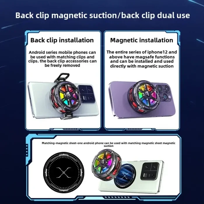 K21 Fast Cooling Mobile Phone Radiator, Game Cooler, Semiconductor Cooling Heat Sink, RGB, Temperature Display - Image 4