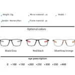 Unisex Ultralight Silicone TR90 Sports Blue Light Blocking High Definition Square Reading glasses Prescription Eyeglasses - Image 5