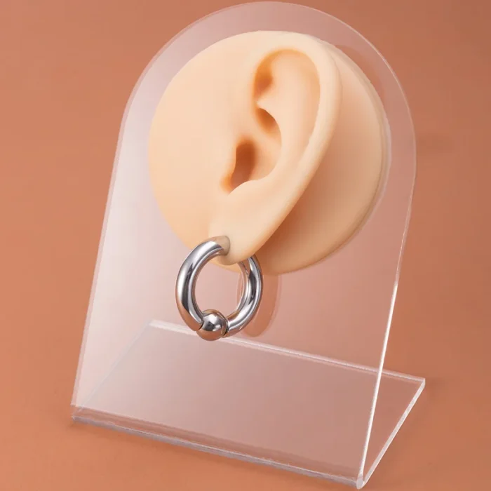 1pc Surgical Steel Captive Bead Ring Hoop Earring BCR Ear Weights Nose Piercing Stretcher Expander Gauge Closure PA Body Jewelry - Image 2